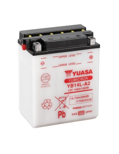 BATERIA YUASA YB14L-A2 SIN ACIDO