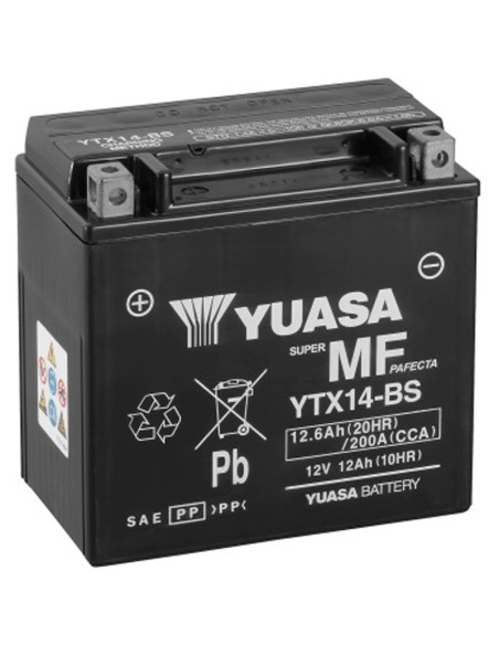 BATERIA YUASA YTX14-BS SIN MANTENIMIENTO