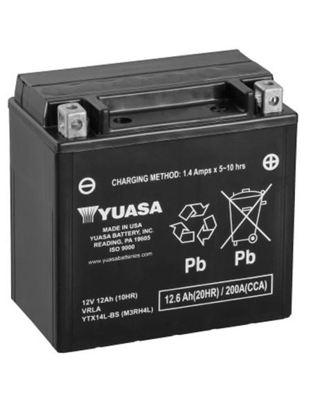 BATERIA YUASA YTX14L-BS SIN MANTENIMIENTO
