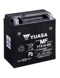 BATERIA YUASA YTX16-BS SIN MANTENIMIENTO