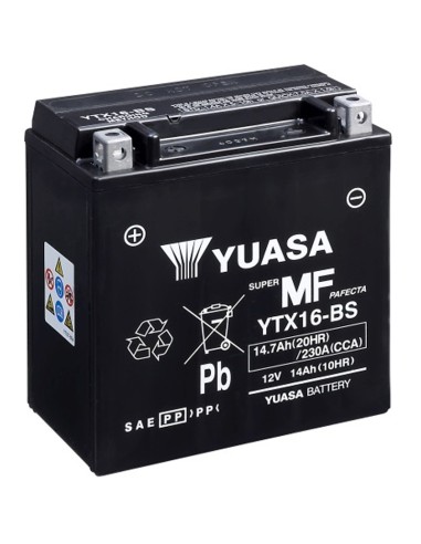 BATERIA YUASA YTX16-BS SIN MANTENIMIENTO