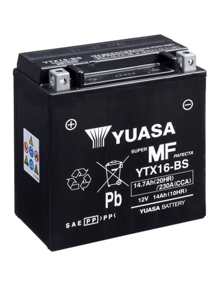 BATERIA YUASA YTX16-BS SIN MANTENIMIENTO