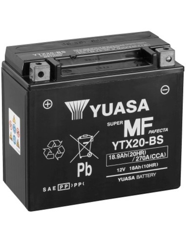 BATERIA YUASA YTX20-BS SIN MANTENIMIENTO