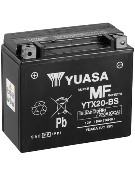 BATERIA YUASA YTX20-BS SIN MANTENIMIENTO