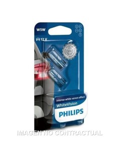LAMPARA PHILIPS TODO CRISTAL W5W WHITE VISION 12V 5W