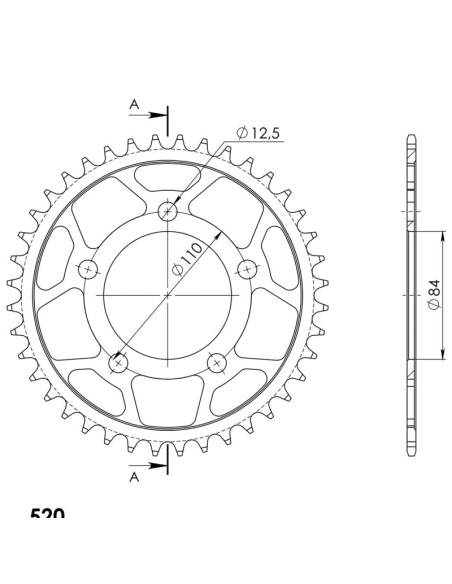 CORONA SUPERSPROX ACERO HONDA 520 X 40