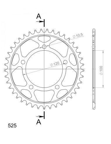 CORONA SUPERSPROX ACERO APRILIA 525 X 44