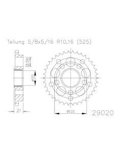 CORONA SUPERSPROX ACERO DUCATI 525 X 36