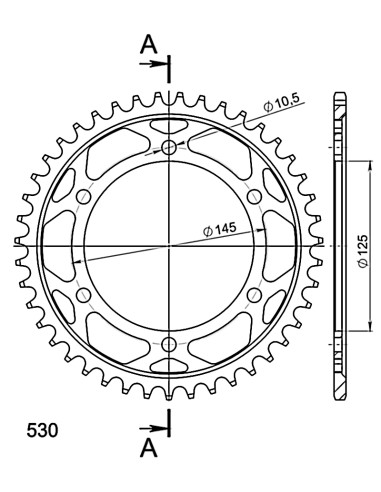 CORONA SUPERSPROX ACERO YAMAHA 530 X 43