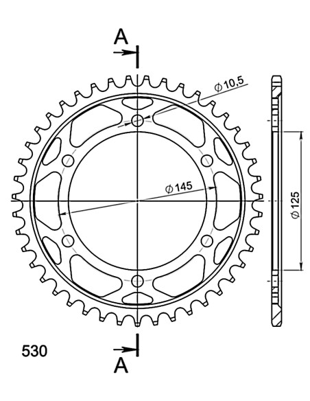 CORONA SUPERSPROX ACERO YAMAHA 530 X 43