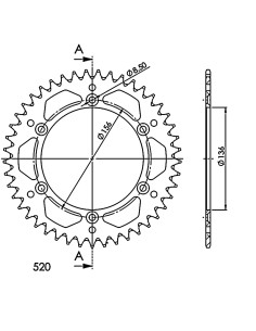 CORONA SUPERSPROX ALUMINIO ROJA 45 D