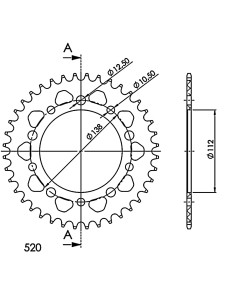 CORONA SUPERSPROX ALUMINIO YAMAHA 520 X 39