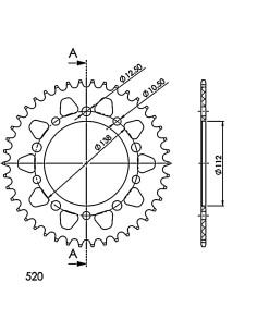 CORONA SUPERSPROX ALUMINIO YAMAHA 520 X 41