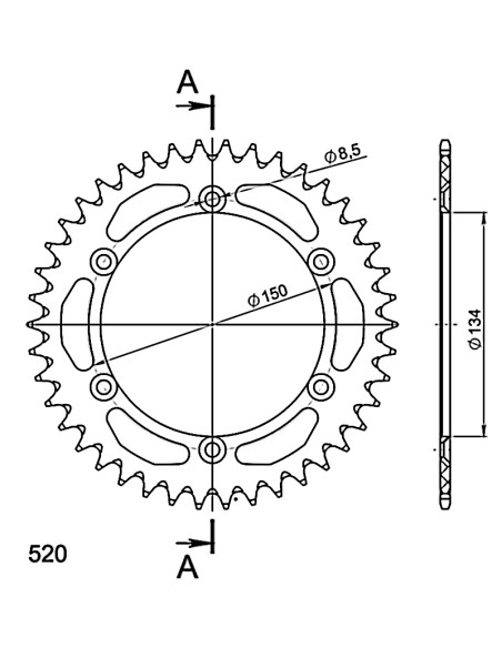 CORONA SUPERSPROX ALUMINIO KAWASAKI 520 X 42
