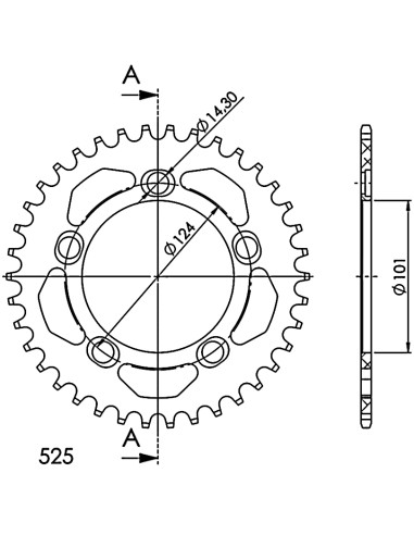CORONA SUPERSPROX ALUMINIO KTM 525 X 38