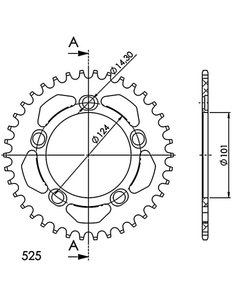 CORONA SUPERSPROX ALUMINIO KTM 525 X 38