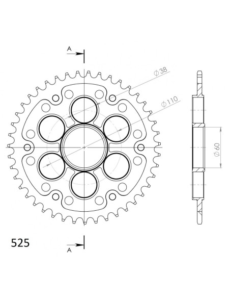 CORONA SUPRESPROX STEALTH NEGRA DUCATI 525 X 45