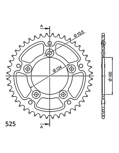 CORONA SUPERSPROX STEALTH NEGRA DUCATI 525 X 44