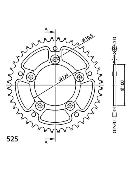 CORONA SUPERSPROX STEALTH NEGRA DUCATI 525 X 46