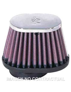 FILTRO AIRE K&N CROMADO UNIVERSAL 2'FLG, 4 X 3'B. 3 X 2'T