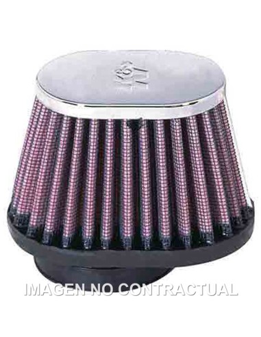 FILTRO AIRE K&N CROMADO UNIVERSAL 2'FLG, 4 X 3'B. 3 X 2'T