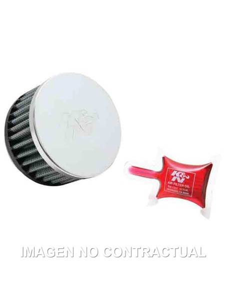 FILTRO POTENCIA K&N CROMADO UNIVERSAL