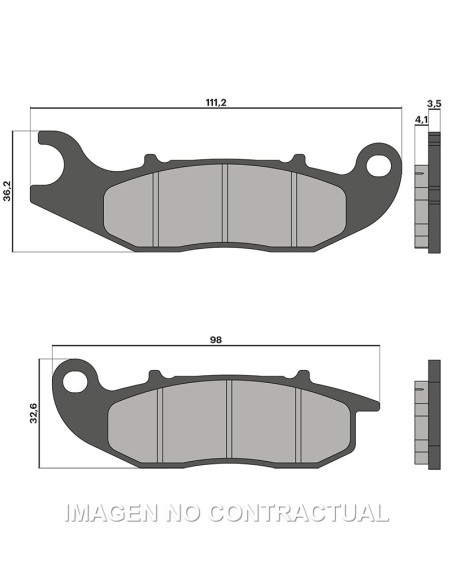 PASTILLA FRENO MALOSSI BRAKE PADS DELANTERA PIAGGIO MEDLEY