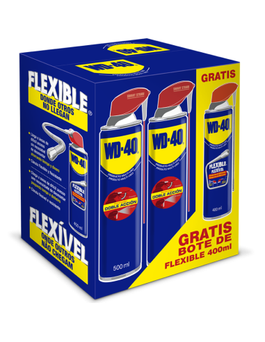 PACK WD40 DOBLE ACCION 500 ML FLEXIBLE 400 ML REGALO