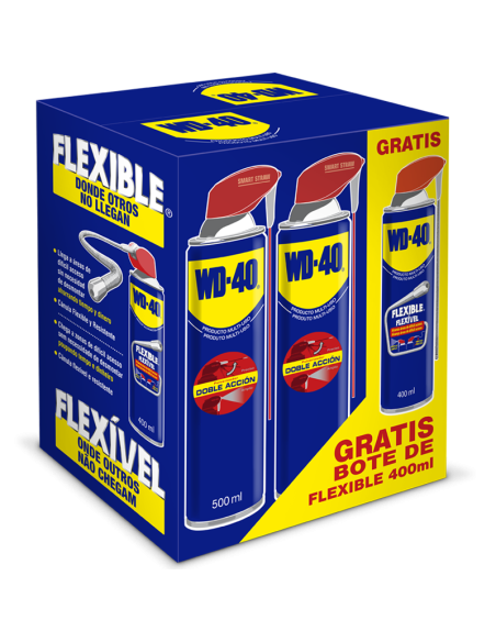 PACK WD40 DOBLE ACCION 500 ML FLEXIBLE 400 ML REGALO
