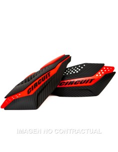 PARAMANOS CIRCUIT DAKAR CARBON-ROJO CON KIT DE MONTAJE INCLU