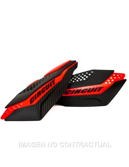 PARAMANOS CIRCUIT DAKAR CARBON-ROJO CON KIT DE MONTAJE INCLU