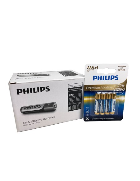 PILA PHILIPS PREMIUM ALKALINE AAA (CAJA 12 BLISTERS DE 4  PI