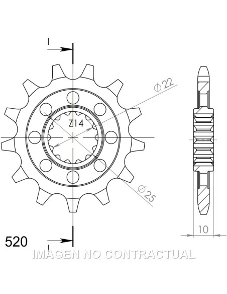 PIñON SUPERSPROX MV AGUSTA 520 X 14