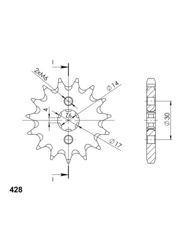 PIñON SUPERSPROX APRILIA 428 X 13