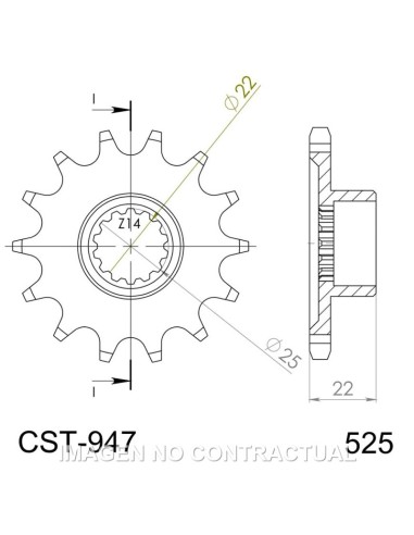 PIñON SUPERSPROX MV AGUSTA 525 X 16