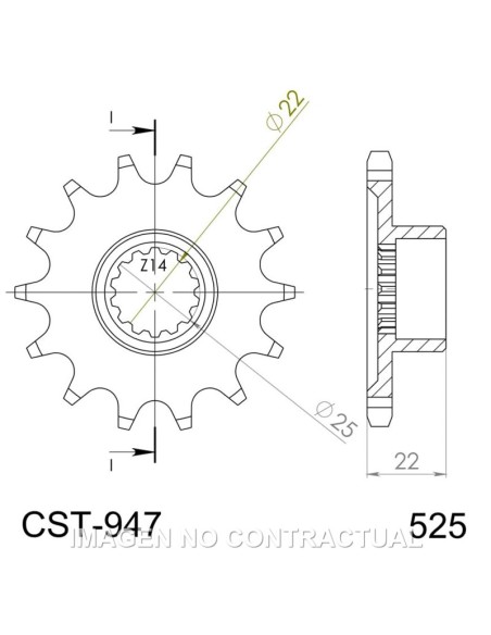 PIñON SUPERSPROX MV AGUSTA 525 X 16