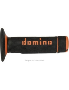 PUñOS DOMINO OFF ROAD NEGRO - NARANJA CERRADOS D 22 MM L 118