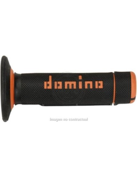 PUñOS DOMINO OFF ROAD NEGRO - NARANJA CERRADOS D 22 MM L 118