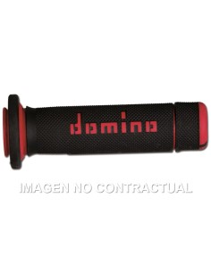 PUñOS DOMINO ATV NEGRO - ROJO CERRADOS D 22 MM L 118- 122 MM