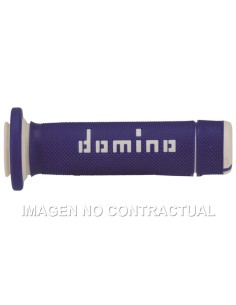 PUñOS DOMINO ATV AZUL - BLANCO CERRADOS D 22 MM L 118- 122 M