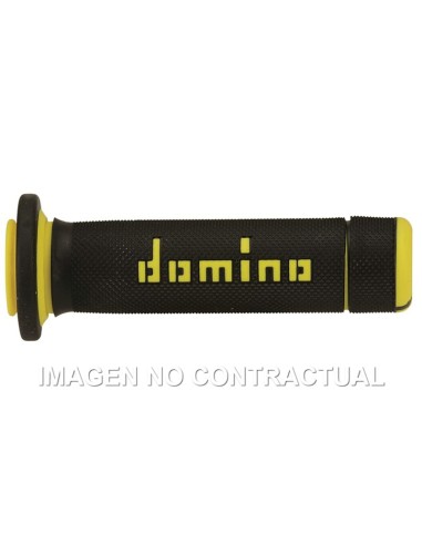 PUñOS DOMINO ATV NEGRO - AMARILLO CERRADOS D 22 MM L 118- 12