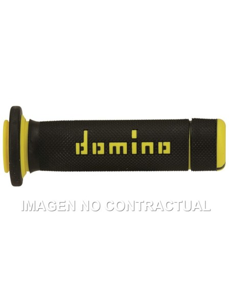 PUñOS DOMINO ATV NEGRO - AMARILLO CERRADOS D 22 MM L 118- 12