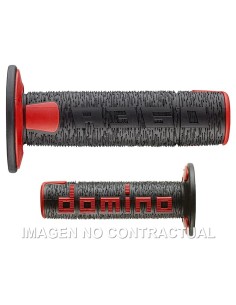 PUñOS DOMINO OFF ROAD RPS NEGRO - ROJO ABIERTOS D 22 MM L 12