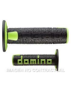 PUñOS DOMINO OFF ROAD RPS NEGRO - VERDE ABIERTOS D 22 MM L 1
