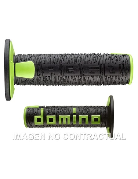 PUñOS DOMINO OFF ROAD RPS NEGRO - VERDE ABIERTOS D 22 MM L 1