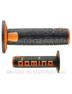 PUñOS DOMINO OFF ROAD RPS NEGRO - NARANJA ABIERTOS D 22 MM L