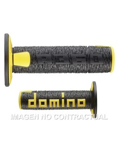PUñOS DOMINO OFF ROAD RPS NEGRO - AMARILLO ABIERTOS D 22 MM