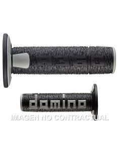 PUñOS DOMINO OFF ROAD RPS NEGRO - GRIS ABIERTOS D 22 MM L 12