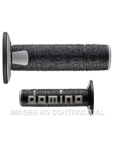 PUñOS DOMINO OFF ROAD RPS NEGRO - GRIS ABIERTOS D 22 MM L 12