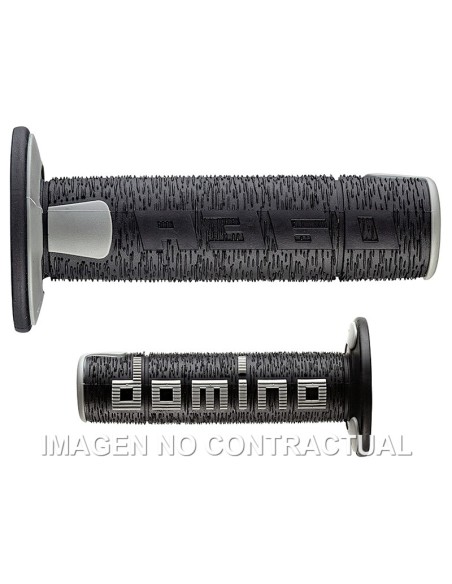 PUñOS DOMINO OFF ROAD RPS NEGRO - GRIS ABIERTOS D 22 MM L 12